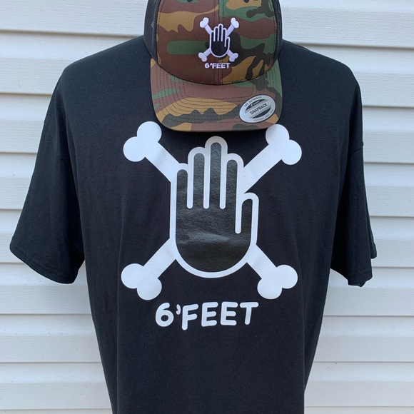 6’FEET Camo Cap With Black Hand On Black Cross Bones - Picture 9 of 11